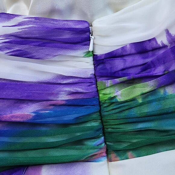 🔸️Dave & Johnny White, Purple, & Blue Floral Sleeveless Dress Size 13/14 - Picture 9 of 15